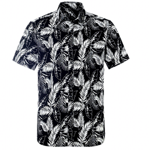เสื้อเชิ้ตแขนสั้นพิมพ์ลายดอกไม้สำหรับผู้ชาย ระบายอากาศได้ดี สไตล์ลำลอง ธีมสยองขวัญฮาโลวีน ติดกระดุม ผ้าฝ้ายออร์แกนิค - Product Image 5