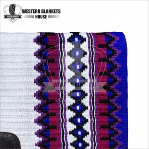 Best Quality Western Dressage Horse Saddle Pads New Zealand Wool CZ Oily Leather with Zari Gel <b>Heavy</b> Show Pad Comfortable - Product Image 3