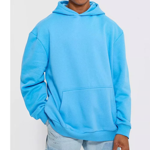 Sweat à capuche pour homme, hiver, 100% coton, doublure polaire, anti-rétrécissement, logo d'équipe, manches raglan, gris numérique/bleu royal - Product Image 4