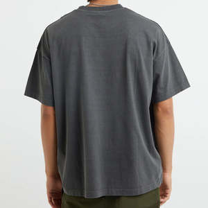 T-shirt ample pour homme et femme en coton biologique uni, manches courtes, style vintage, luxe, haute qualité - Product Image 4