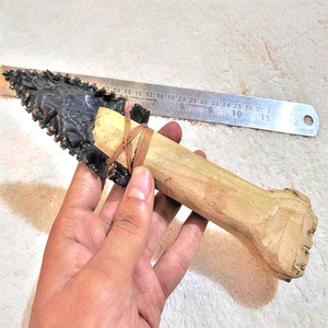 Pointe de flèche en obsidienne noire avec manche en bois en forme d'os, artisanat en cristal en gros, pierres naturelles, pierres de Reiki, minéraux, pointes de flèche - Product Image 4