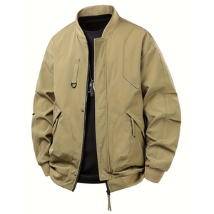 Premium <b>Men's</b> Stylish Winter Streetwear Bomber <b>Jacket</b> with Fleece Lining <b>Down</b> <b>Filled</b> PU Material and Zipper Pockets - Product Image 1
