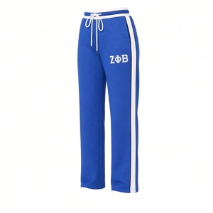 กางเกงวอร์มผู้หญิง Zeta Phi Beta สีน้ำเงินรอยัล กางเกงวอร์มเอวยางยืดสีขาว มีเชือกผูก ทรงขาตรง ขายส่ง - Product Image 3