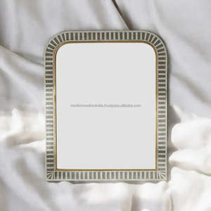 Miroir mural art déco de luxe moderne Incrustation d'os magnifiquement conçu Déclaration décorative - Product Image 1