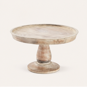 Base para Pastel de Madera Maciza Premium con Acabado Natural, Soporte Redondo de Madera para Servir Pasteles y Cupcakes, Tallado a Mano Estilo Rústico - Product Image 1