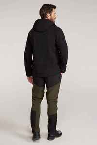 Chaqueta Acolchada con Capucha para Hombre, Negra, Cortavientos, con Cierre de Cremallera, Informal, para Invierno, Corte Regular, Forro Polar de Poliéster, Color Sólido - Product Image 5
