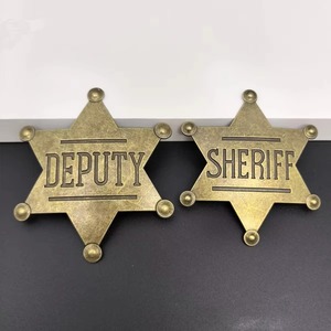 Insignia de Estrella Dorada Estilo Retro Western, Accesorio de Disfraz de Vaquero/Vaquera, Pin de Seguridad Personalizable, Ecológico - Product Image 5