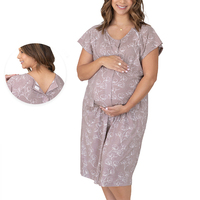 Robe de maternité en bambou bio tenue de maternité d'hôpital vêtements de nuit d'allaitement d'été robe de maternité personnalisée robe de maman chemise de nuit