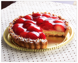 Taiwan 4 Inch Recyclable <b>PET</b> Cake Tray Disposable round Dessert Decoration Tray for Food Packaging Embossed Printing - Product Image 4