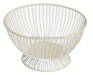 Cesta de fruta de metal decorativa con patrón de alambre y base duradera ideal para almacenamiento diario en la cocina o en la Mesa - Product Image 3