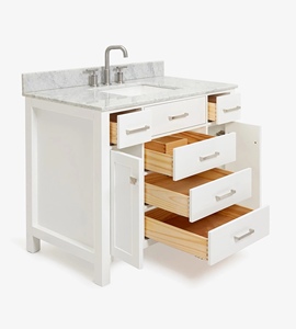 Mueble de Baño Personalizado Hannah de 43 Pulgadas, Mueble con Lavabo Individual, Solo 2 Opciones de Acabado, Fabricante OEM de Vietnam - Product Image 4