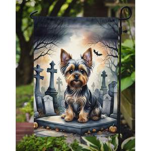 Yorkshire Terrier Spooky Halloween jardín bandera Multicolor buzón decorativo patio Banner para Patio ilustraciones flor patio césped signo - Product Image 3