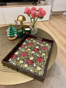 Bandeja de Madera con Estampado Geométrico, Bandeja de Madera Moderna con Diseño Impreso para Decoración del Hogar de Jóvenes Adultos, Bandeja para Servir al por Mayor - Product Image 4