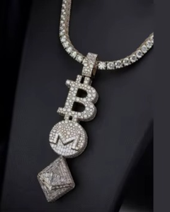 Iced Out Moissanite <b>Initial</b> <b>Pendant</b> 925 Sterling <b>Silver</b> Hip Hop Jewelry Rapper Bling <b>Pendant</b> Custom Name Letter <b>Pendant</b> For Men - Product Image 1