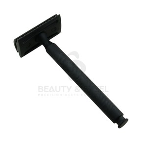 Ensemble de rasoirs de sécurité à double tranchant réutilisables en or rose avec manche en métal pour le visage - Product Image 2