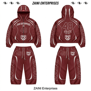 Conjunto Deportivo ZAINI de Chaqueta Cortavientos de Poliéster Taslan Premium de 120 GSM, Color Mostaza Liso, con Logotipo, para Hombre, Invierno, Casual - Product Image 1