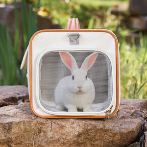 Sac de transport pour animaux de compagnie de petite taille, lapin, chat, chien, avec fenêtre en maille respirante, sac de voyage avec poignée, sac de transport pour animaux de compagnie en plein air - Product Image 4