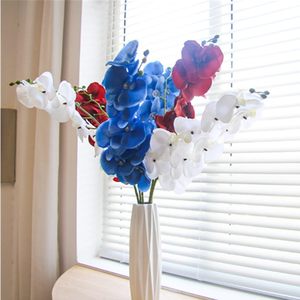 THAF-020 40 Inch Waterproof Latex <b>Artificial</b> Phalaenopsis Orchid Flowers Blue <b>Stem</b> Plants 9 Flowers Per <b>Stem</b> Home Decor - Product Image 5