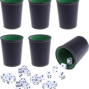 Gobelet à dés en cuir de qualité supérieure, professionnel, avec extérieur côtelé, logo personnalisé, doublure en PU, pour jeux de société et casino - Product Image 3