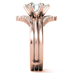 Anillo de Oro de Diseño para Mujer, 9k/10/18k, con Diamante Redondo Brillante Cultivado en Laboratorio de 1.5mm, Solitario con Protector de Anillo, Joyería Elegante - Product Image 3