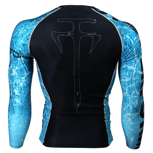 Maillot de compression MMA respirant en Spandex/Polyester pour homme, avec logo frontal, 220g, pour entraînement, BJJ, Grappling, tenue de combat athlétique - Product Image 4