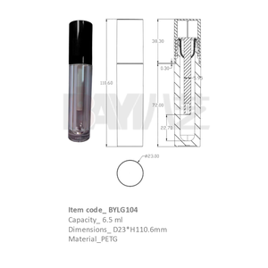 Bouteilles en plastique transparentes – Tube de maquillage liquide vide pour gloss à lèvres avec bouchon à vis noir - Product Image 1