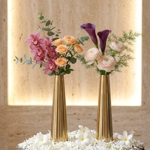 Bedroom Home <b>Decor</b> Contemporary <b>Tall</b> Metal Flower <b>Vase</b> Unique Sculptural Floor <b>Vase</b> for Home Interior Living Room Hotel Restaura - Product Image 1