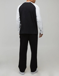 T-shirt à manches longues pour homme de qualité supérieure, coupe ample et ajustée, design OEM personnalisé avec logo de marque, coloris contrastés, 100% coton, 240 GSM - Product Image 6