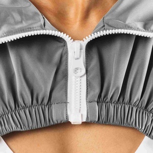 Veste coupe-vent épaisse imperméable à capuche zippée avec logo personnalisé, col réglable, fermeture éclair, pour femmes, vêtements d'extérieur - Product Image 5