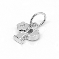 Vente 925 argent Sterling diamant naturel fleur lettre initiale D P R pendentif breloque
