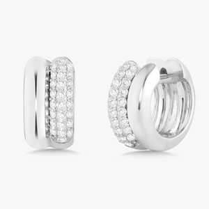 Pendientes de Aro Minimalistas de Oro Sólido de 14k con Diamantes Redondos y Pavé Bicolor, 9mm, con Bisagra, Joyería Fina, Pequeños Huggies, 10k 18k, Precio de Fábrica - Product Image 3