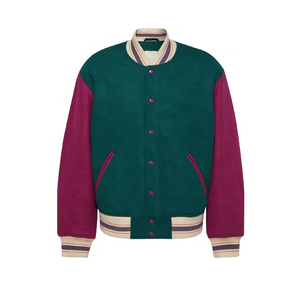 Veste universitaire personnalisée hiver haute qualité Patchwork couleur collège baseball Letterman veste universitaire en laine pour hommes - Product Image 1