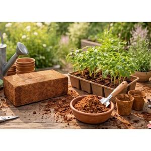 Briques compressées de tourbe de coco de qualité export pour applications hydroponiques, jardinage, aménagement paysager et pépinières - Product Image 4