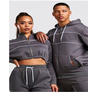 Hot sale women's <b>long</b> sleeve elastic hem <b>matching</b> stripped two piece pant set - Product Image 6