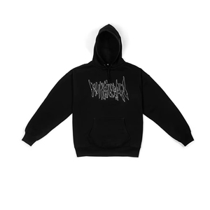 Custom <b>Zip</b> up Print Oversize logo Rhinestone Black 1.1 100% Cotton Winter Hoodie for Men's - Product Image 1