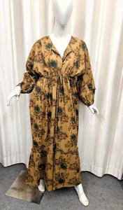 Vestido de Mujer de Alta Calidad con Estampado Floral Azul Modesto, Mangas Largas Plisadas, Estilo Miyake, Vestido Tipo Pastel para Iglesia, Suministro ODM - Product Image 4