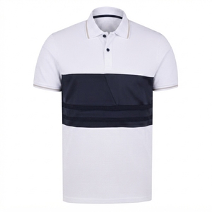 Chemises polo élégantes pour hommes, couleur blanche unie, confortables, légères, coupe classique, pour l'été - Product Image 1