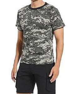 T-shirt à manches courtes pour homme, imprimé camouflage, coupe classique, col rond, respirant, en polyester tissé, décontracté, pour l'extérieur - Product Image 3