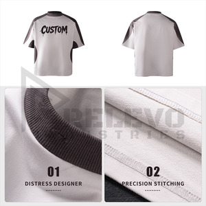 Camiseta Deportiva Personalizada para Hombre con Paneles en Contraste, Cuello Redondo, Secado Rápido, Transpirable, 100% Algodón, para Correr y Entrenar, Diseño en Blanco con Logotipo y Letras - Product Image 4