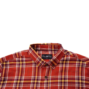 Hot Sale Red Checkered Long Sleeve Casual Shirts Single Breasted Turn Down Collar Brushed Cotton Plaid <b>Top</b> <b>Low</b> MOQ Flannel Shirt - Product Image 3