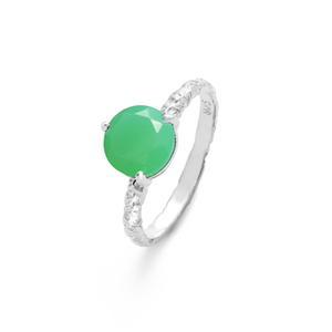 แหวนเงินแท้ 925 ประดับคริสตัลไครโซเพรสทรงกลมเจียระไนแบบคาโบชอง งานแฮนด์เมด ปี 2026 เครื่องประดับคุณภาพสำหรับผู้หญิง - Product Image 3