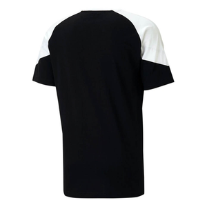 T-shirt décontracté à manches courtes pour homme, en tricot, col rond, noir et blanc, coupe classique, design uni - Product Image 3