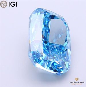 เพชรทรงคุชชั่น CVD ผลิตในห้องปฏิบัติการ น้ำหนัก 2.51 กะรัต พร้อมใบรับรอง IGI สีฟ้าสดใสแฟนซี ความสะอาดระดับ VVS2 สำหรับจี้ผลงานชิ้นเอก - Product Image 6