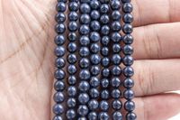 Perles de saphir naturel authentique, qualité AA+, couleur changeante bleue, taille brillante, certifiées par un tiers, pour la fabrication de bijoux