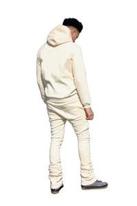 Custom Slim Fit Flare Sweatpants and Windproof Hoodie <b>Set</b> for <b>Men</b> for Puff Print Tracksuit with Maternity Flared Sweatpants - Product Image 5