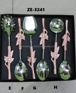 Juego de cubiertos de acero inoxidable de lujo con abalorio vintage Cubiertos chapados en oro con acabado de espejo de oro rosa para fiestas ZahidExports - Product Image 6