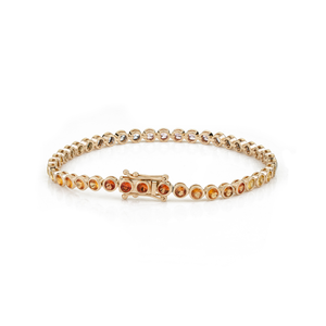 High Quality Women Custom Bezel <b>Set</b> Multi Sapphire Stackable Tennis Bracelet K14 Real Yellow <b>Gold</b> Elegant Handmade Jewelry - Product Image 5