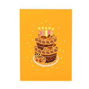 Tarjeta 3D Pop Up con diseño de pastel de cumpleaños y velas de colores, tarjetas de felicitación hechas a mano, manualidades de papel con dibujos animados para celebraciones. - Product Image 5