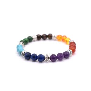 Pulsera de piedra de siete Chakras estirable de la mejor calidad para pulsera curativa Pulsera al por mayor Comprar en AAMEENA AGATE - Product Image 1