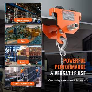 Carro manual de aleación de acero de alta resistencia, capacidad de carga de 1100 libras/0,5 toneladas, 8 \ ", ruedas dobles, elevador de construcción de viga en I ajustable - Product Image 6